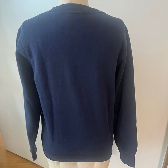 A.P.C. x JJJJOUND Men's Navy Blue Terry Cotton Big Script Logo Sweatshirt Size - Picture 4 of 7